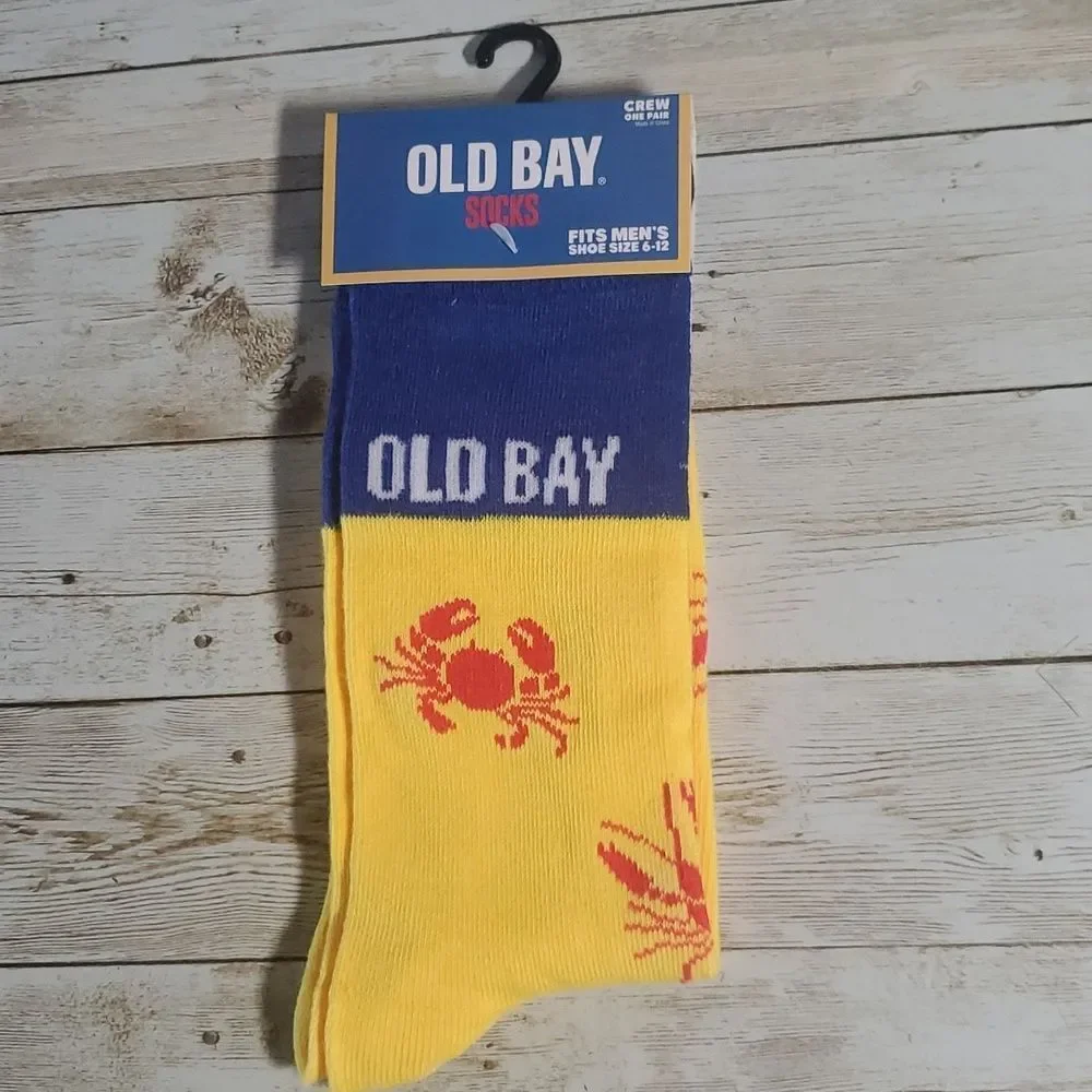 Old Bay Seasoning Graphic Socks for Marylanders from a Displaced Silver Springer
